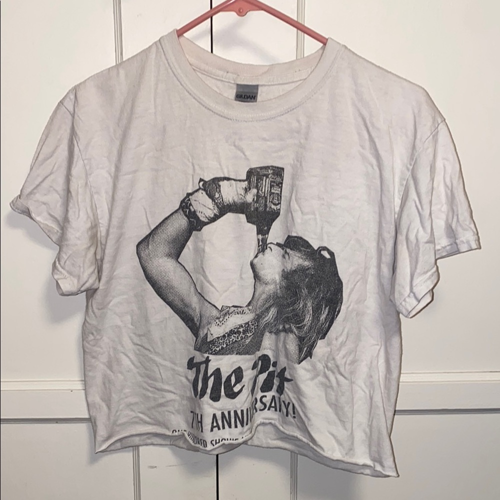 The Pit Club 7th Anniversary Medium Tee Graphic Crop Top